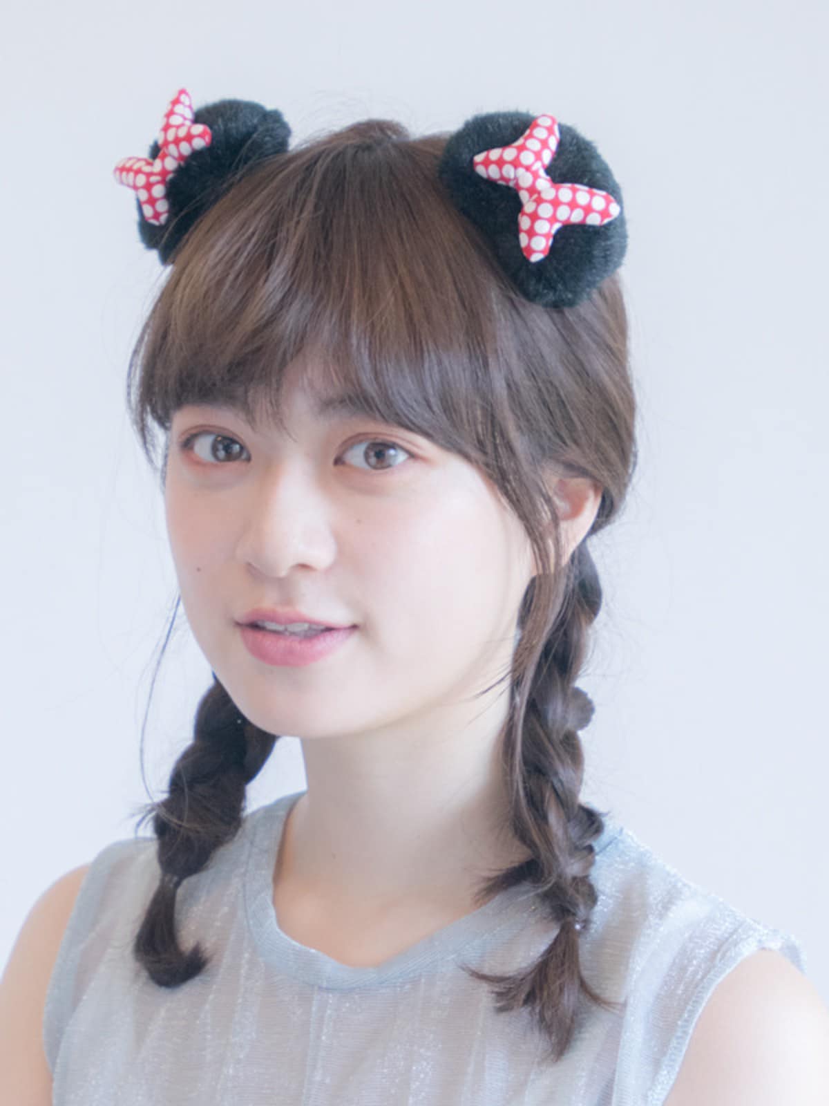 みつ編み×つけ耳　ディズニー髪型