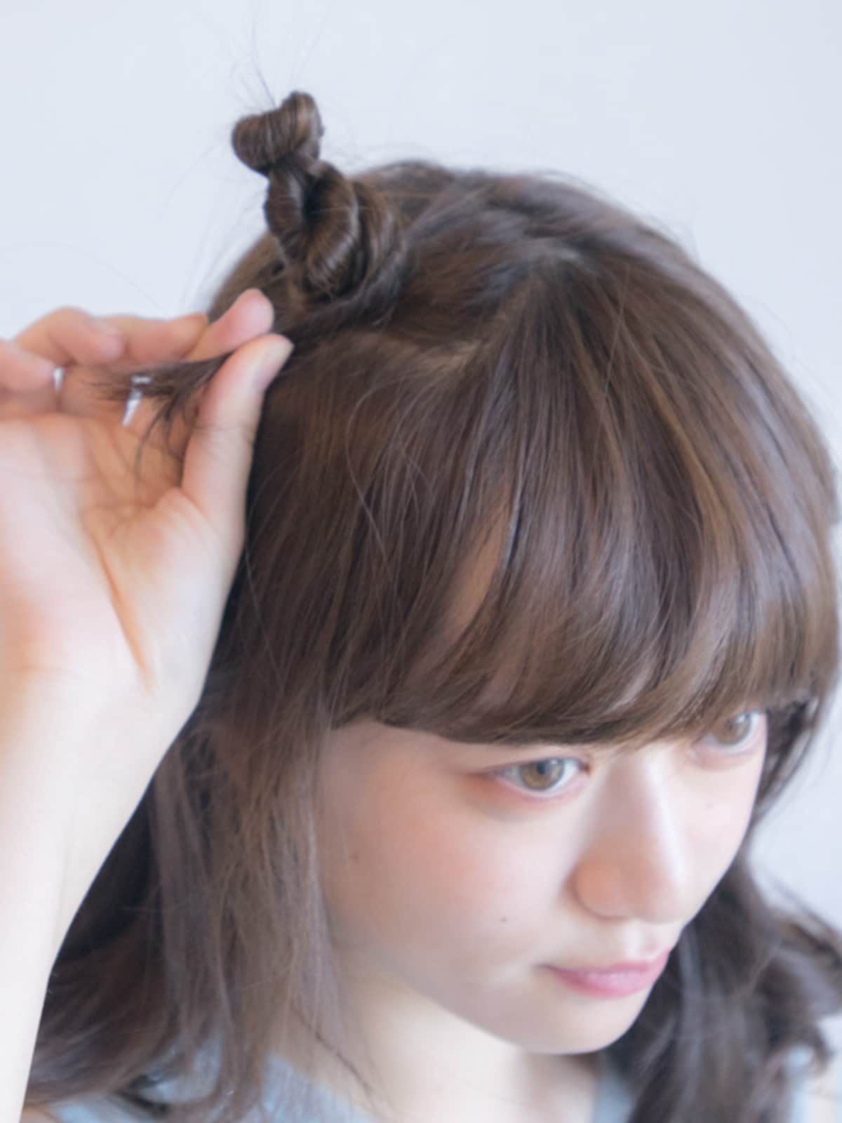 毛先まで巻きつける