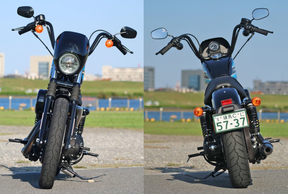 ハーレーダビッドソン アイアン1200 フロントビュー&リアビュー