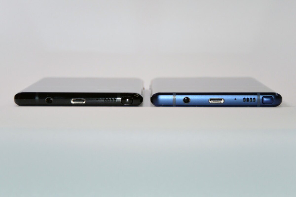 「Galaxy Note 8」に比べて、サイズは縦は0.6mm短く、逆に横は1.6mm幅広に、厚さも0.2mm厚くなっています。重さも6g重くなっています