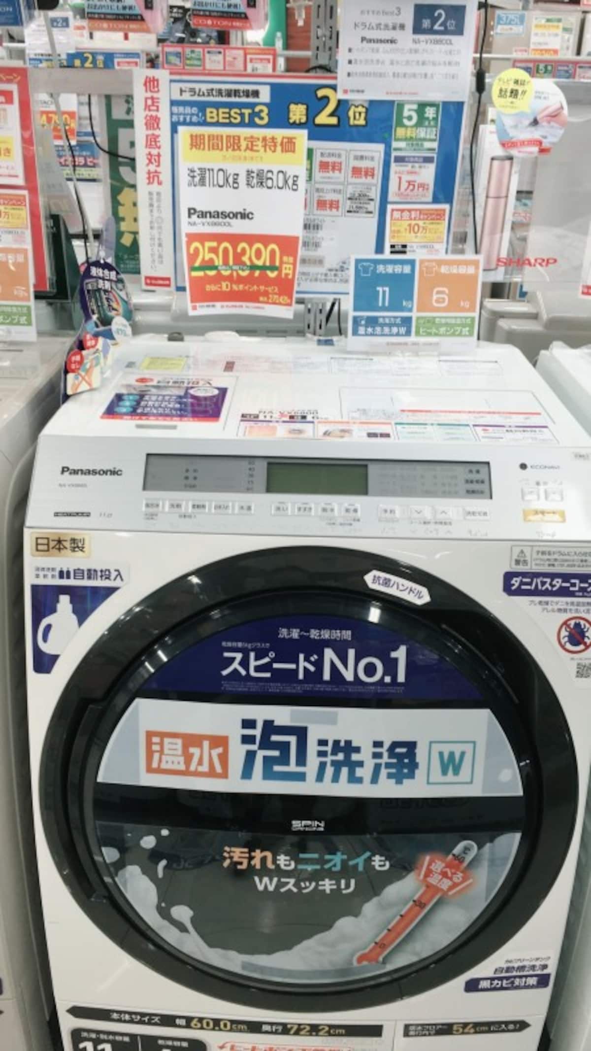 ビッグカメラの商品券を貯めて購入したドラム型洗濯機