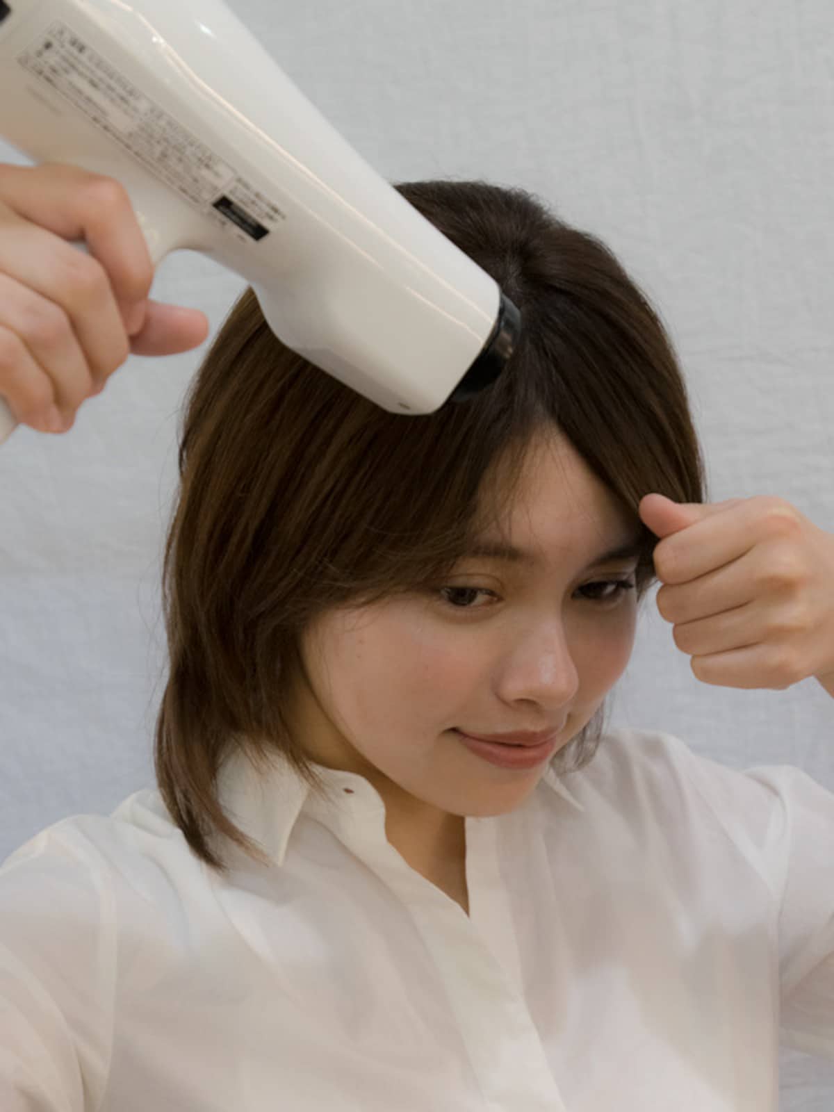 分け目がつかないように乾かす