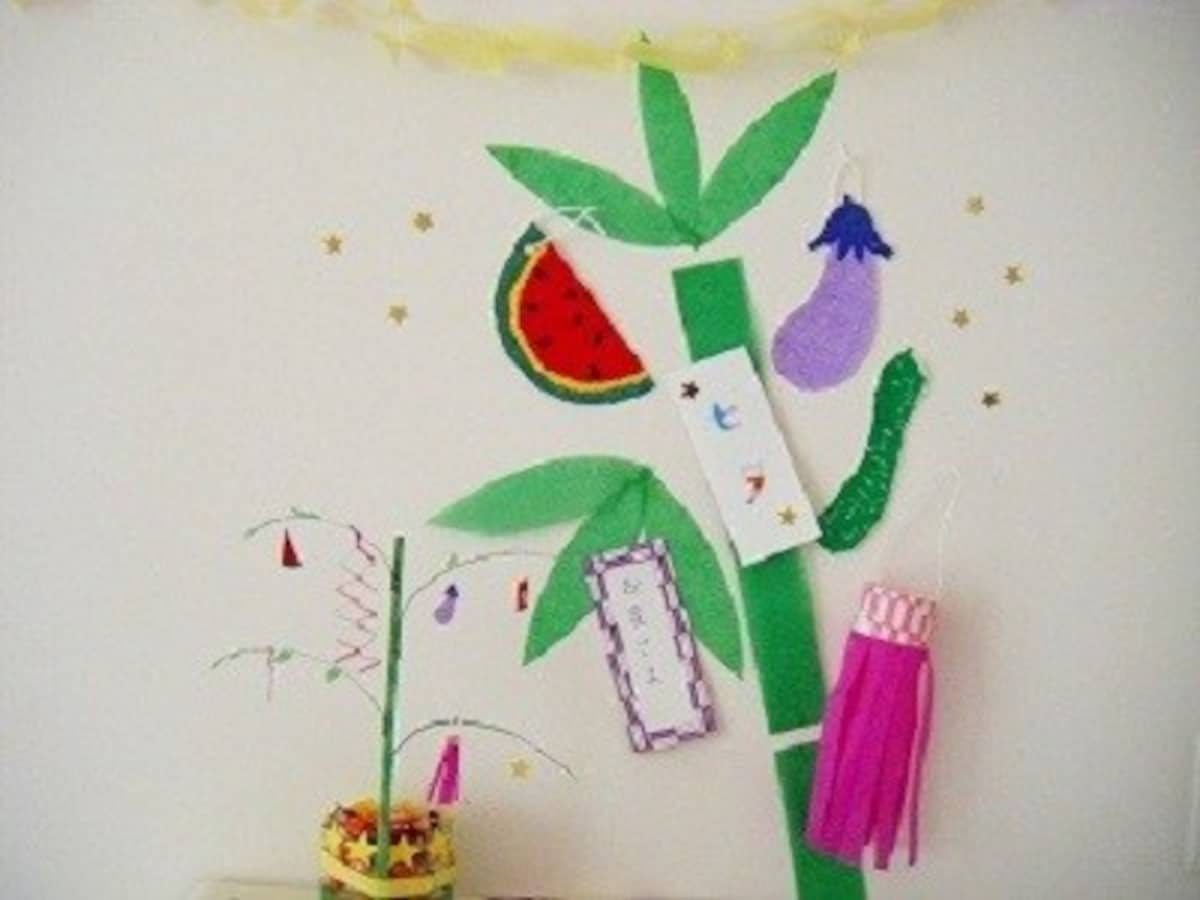 ちぎり絵やこよりでカラフル笹飾りを七夕飾り工作・製作で手作り