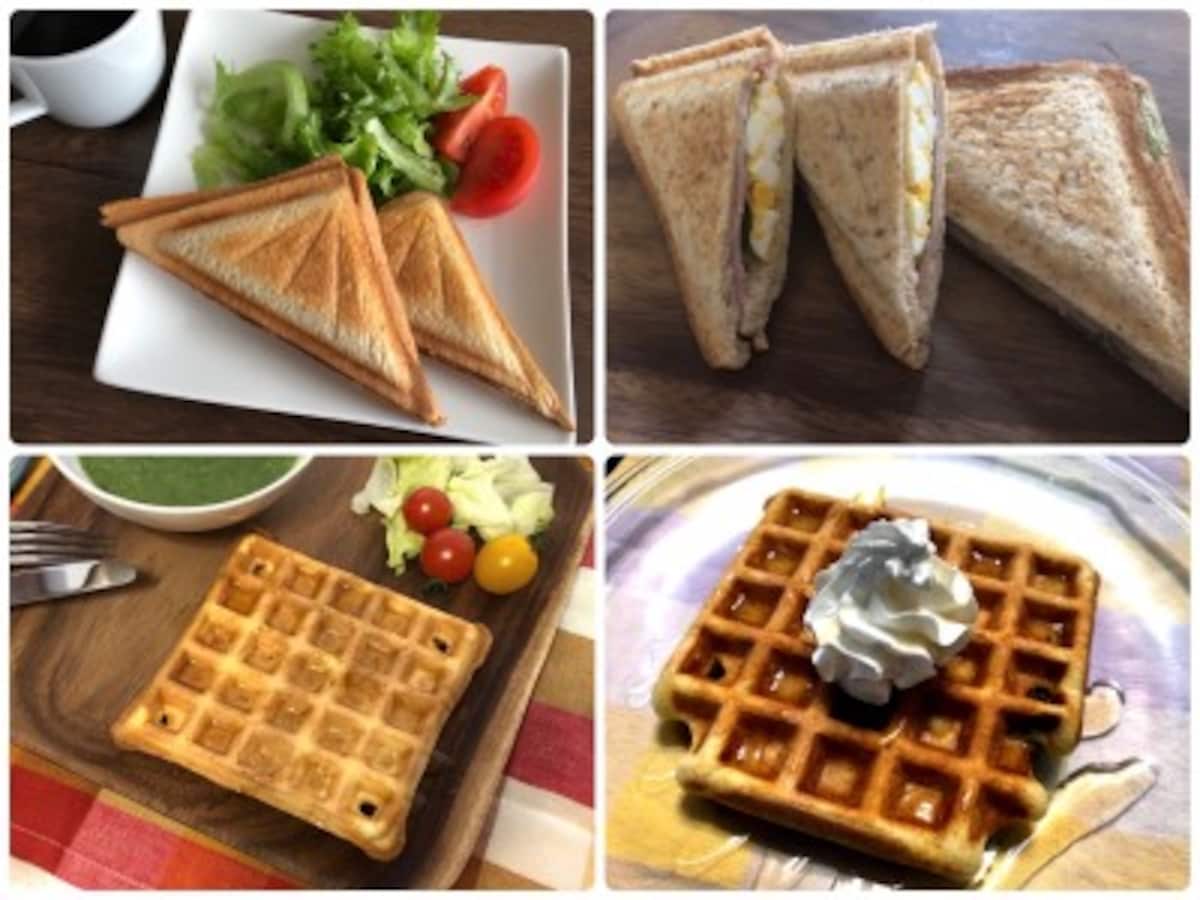 ホットサンドは中身の具を変えるだけで様々な味が楽しめるのが魅力。ワッフルも、トッピング次第で食事にもデザートにもなります