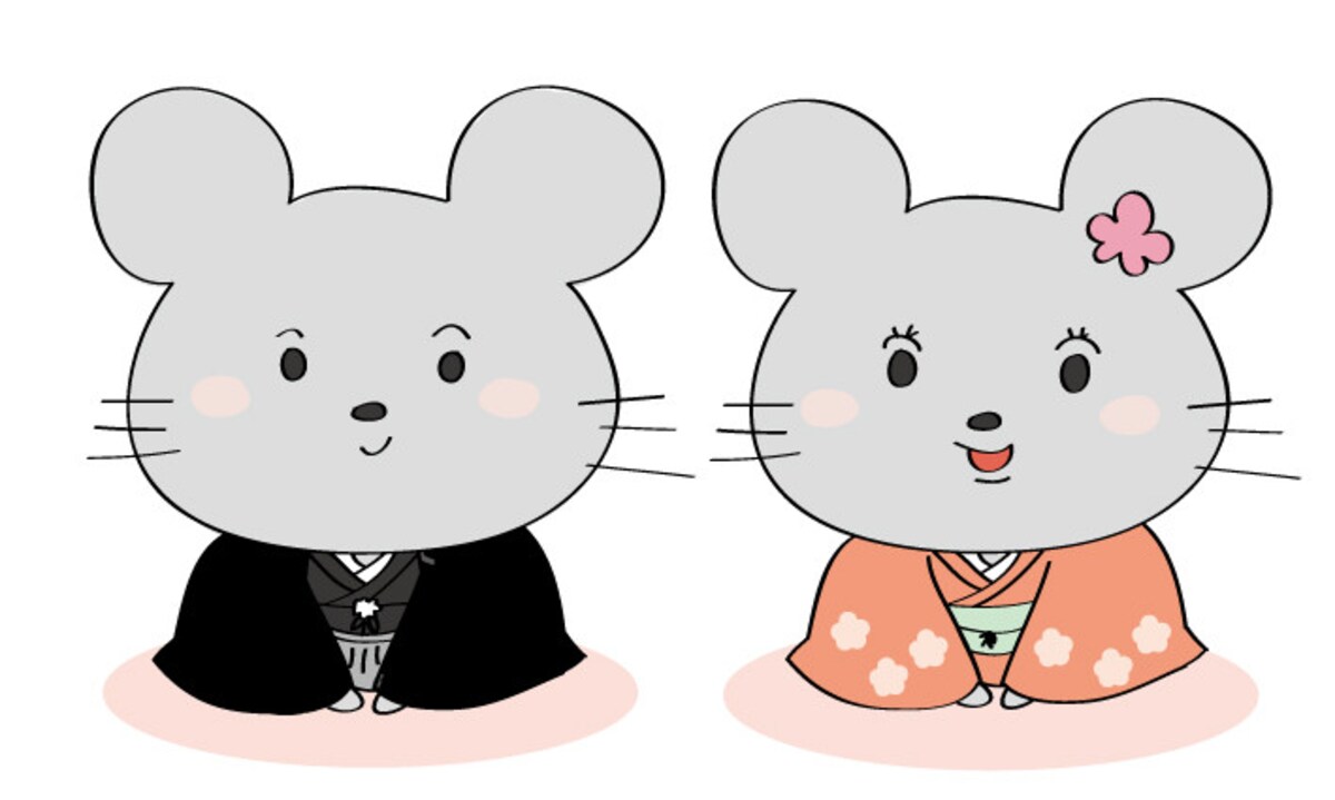 年賀状,2020,ねずみ,子,イラスト,無料