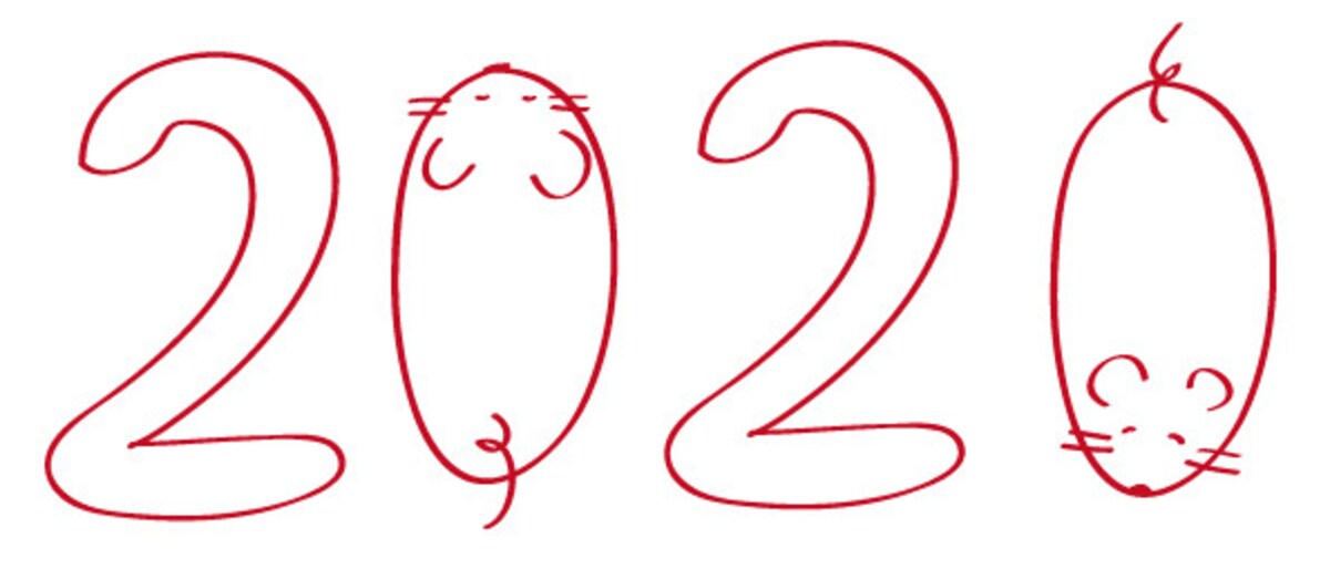 年賀状,2020,ねずみ,子,イラスト,無料