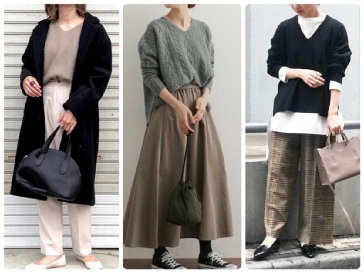 アラフォー女性はデコルテ部分が出過ぎないVネックが使いやすいです