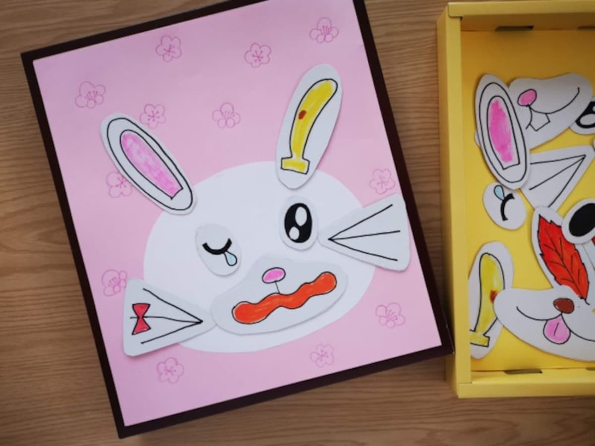 子供の月齢に合わせて、パーツの数を増やして難易度をあげたり、面白い顔を一緒に考えて楽しもう！