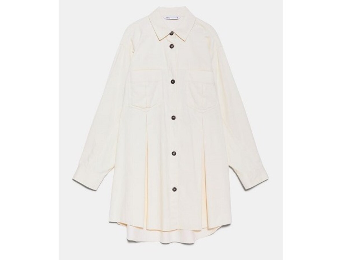 ZARA  フロントプリーツ入りシャツジャケット  4990円（税抜）