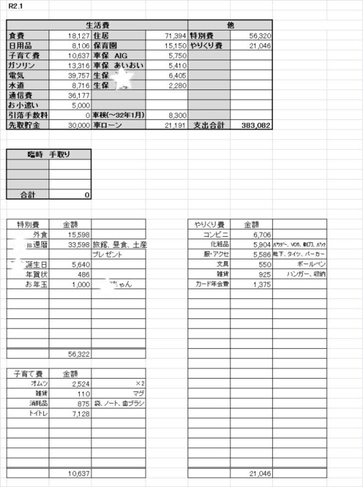 20代後半・なつきさんの家計簿