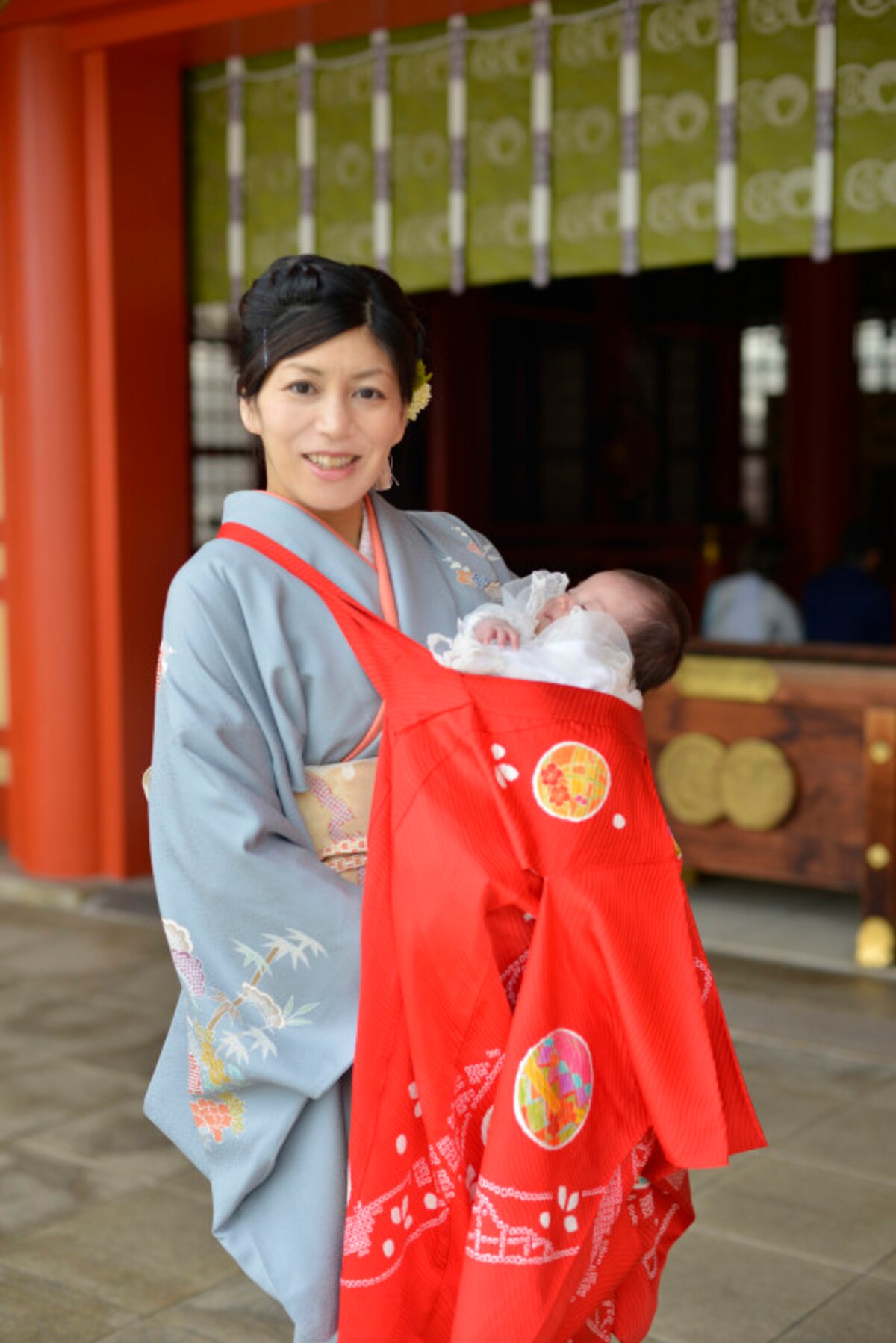 女の子 お宮参り 服装、祝い着 着物 ベビードレス