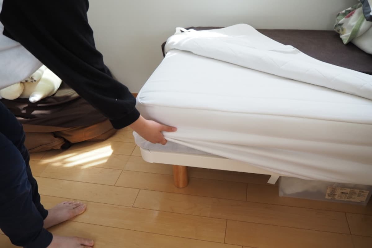 無印良品 脚付きマットレス ダブル 収納引き出し2つ 蓋付