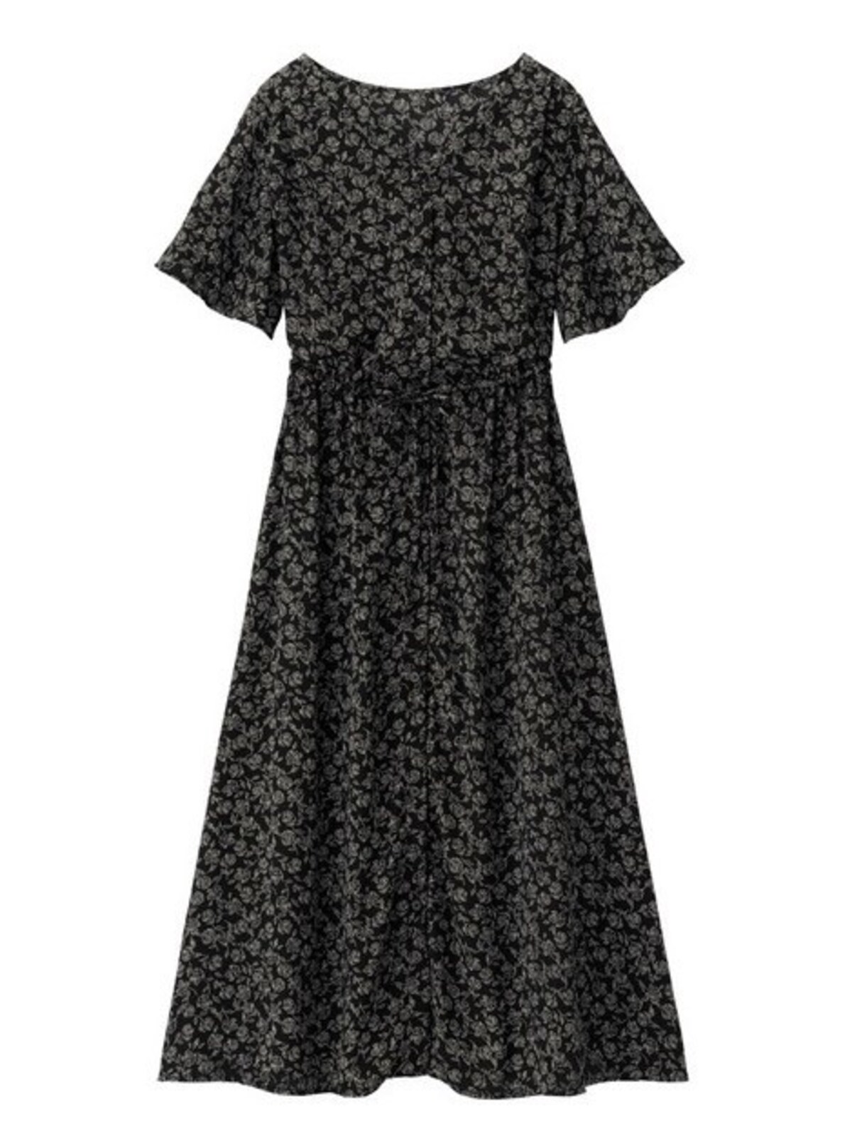 GU  フラワープリントフロントボタンワンピース  2490円（税抜）