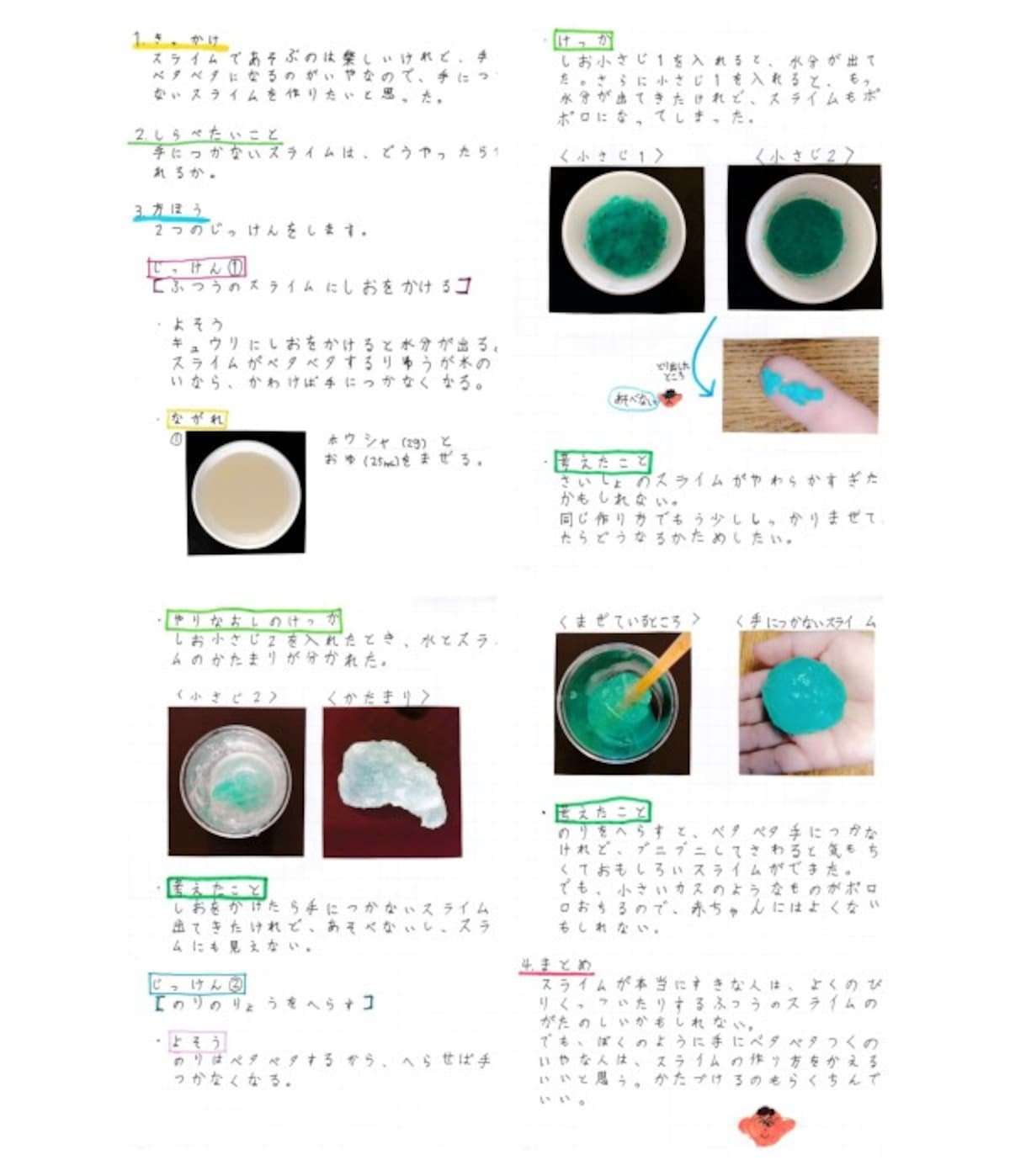 スライム 自由研究 まとめ方 実験 作り方