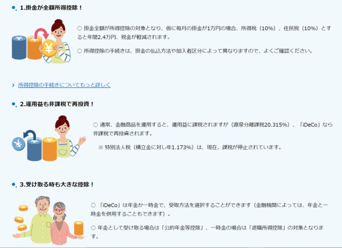 イデコ,メリット,税金,優遇