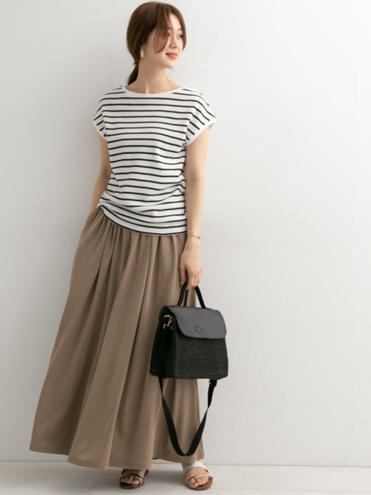 同じボーダーもふんわりギャザーに変えるだけでおしゃれ度もアップ 出典:WEAR