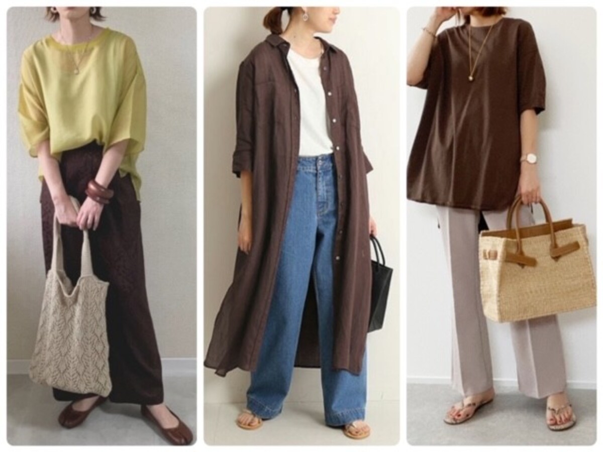 ブラウンコーデは夏の終わりから秋にかけて、便利で使えます　出典：WEAR