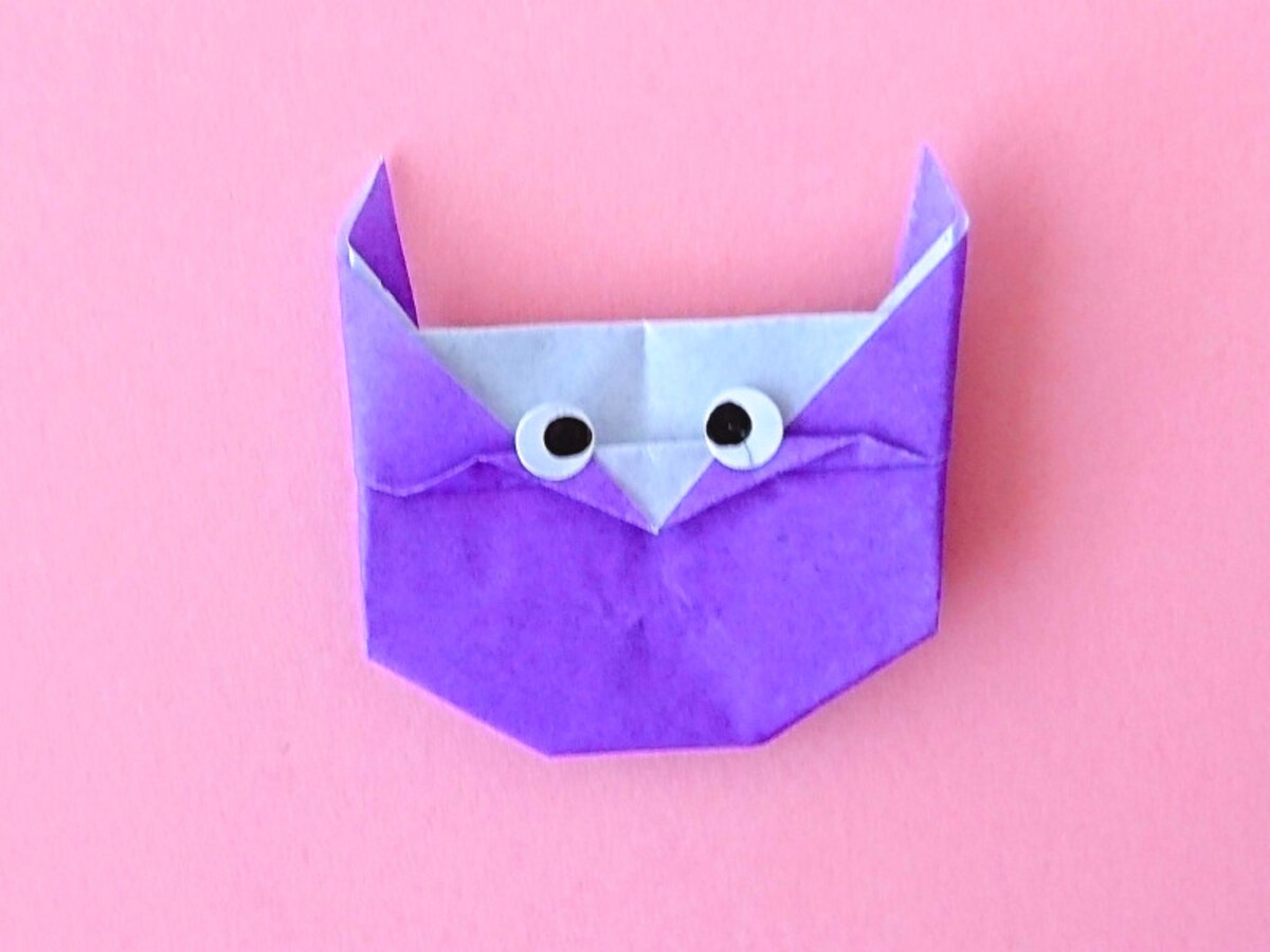 折り紙フクロウを手作り,お守りにして敬老の日にプレゼント