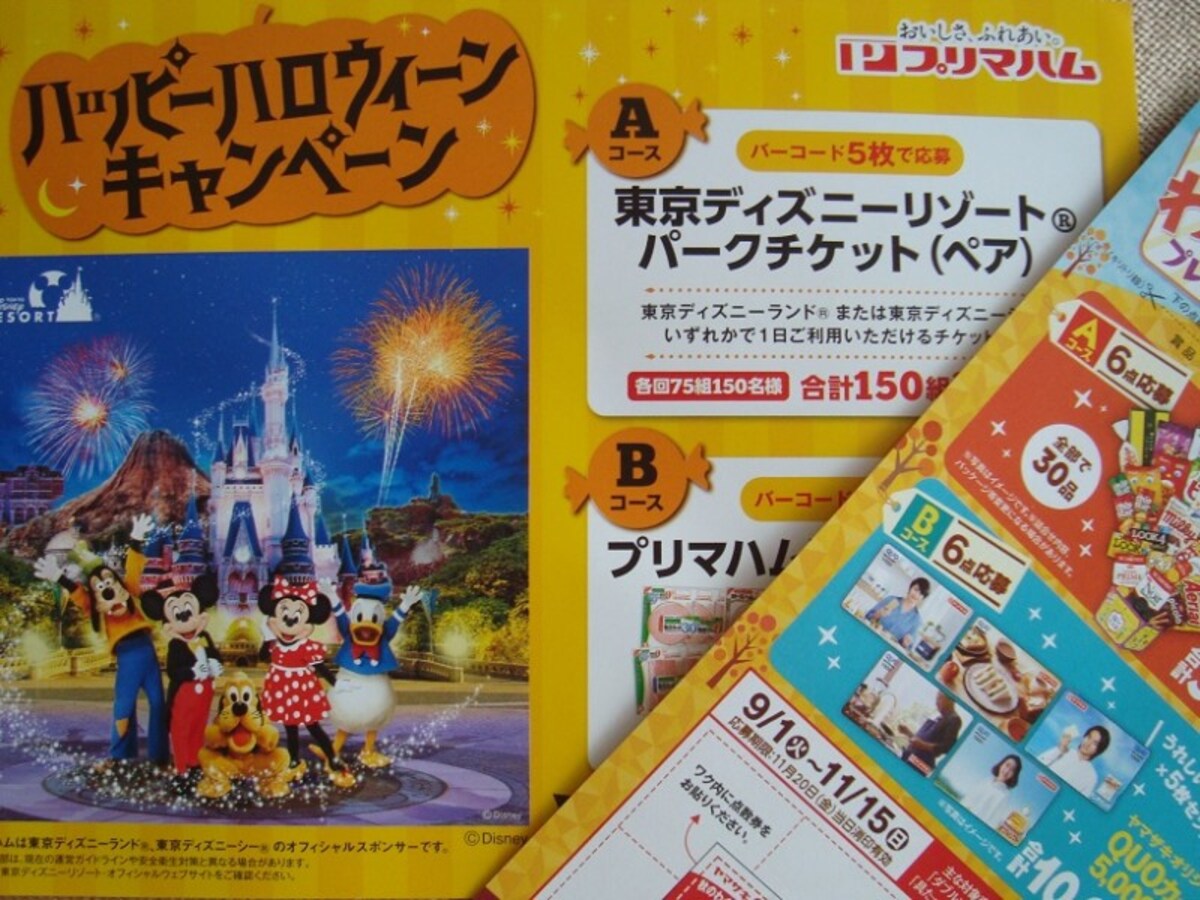 プリマハムの『ハッピーハロウィーンキャンペーン』では東京ディズニーリゾートのパークチケットが当たるト
