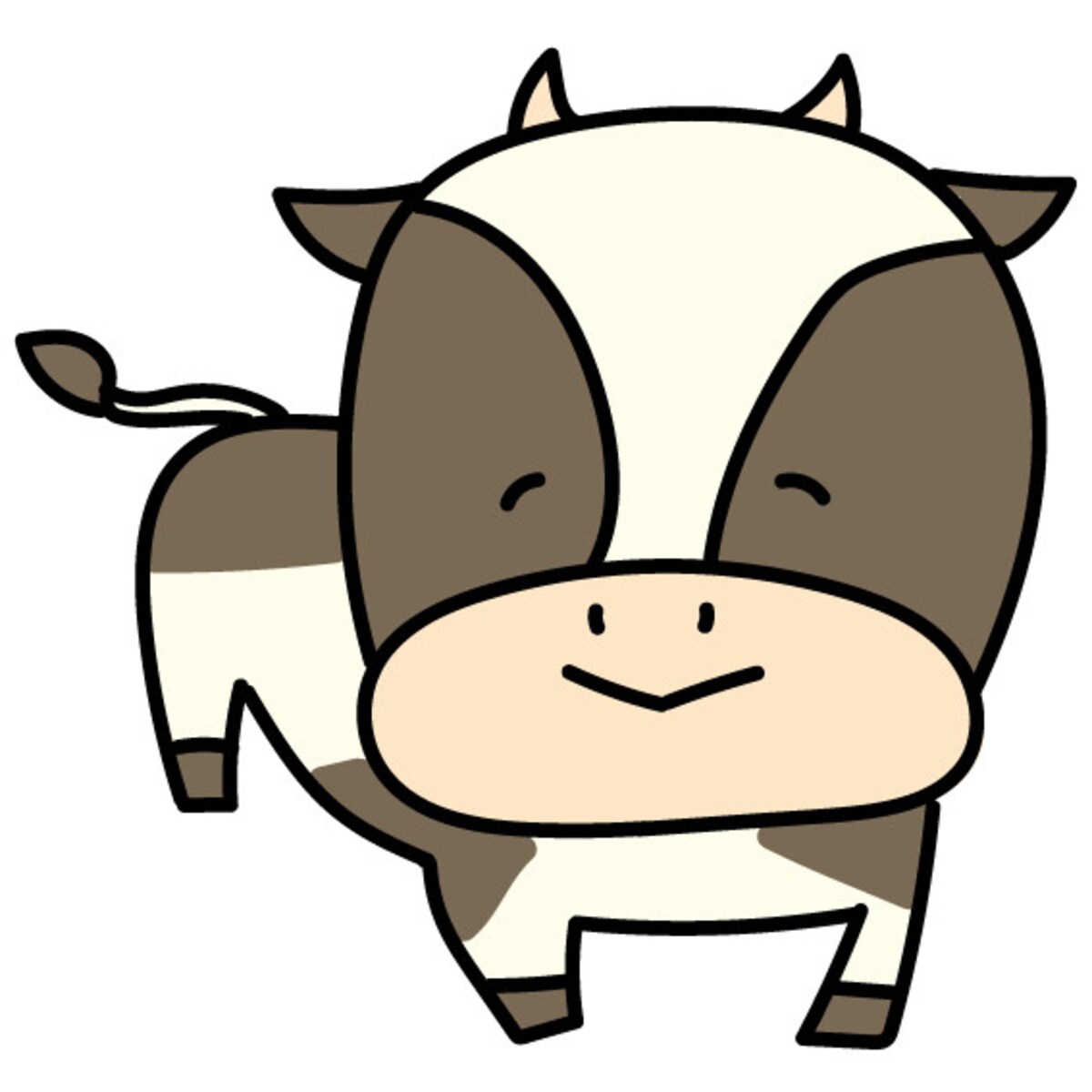 うし　牛　ウシ　イラスト　年賀状　2021 干支　無料　フリー　かわいい カラー