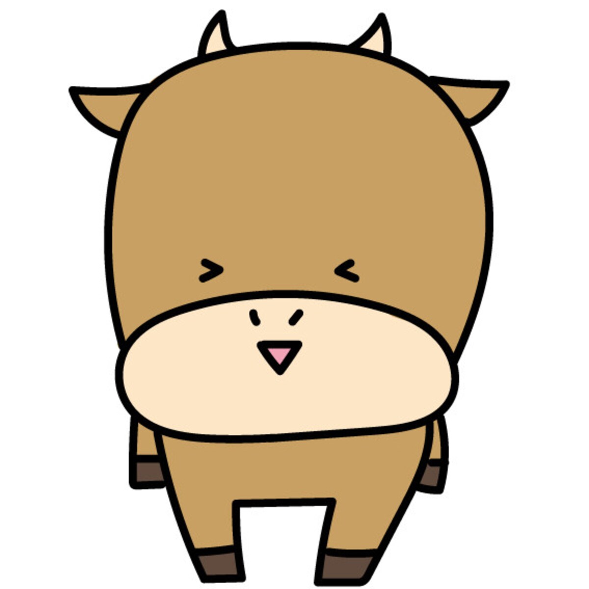 うし　牛　ウシ　イラスト　年賀状　2021 干支　無料　フリー　かわいい カラー