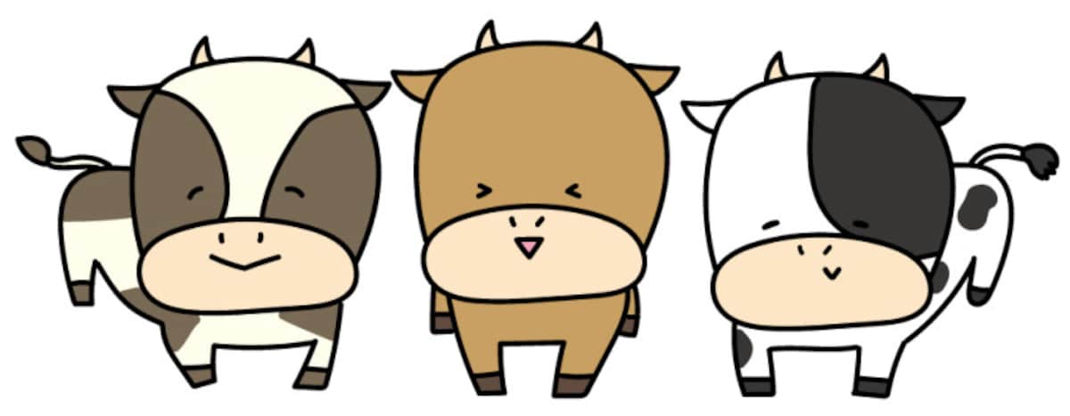 うし　牛　ウシ　イラスト　年賀状　2021 干支　無料　フリー　かわいい カラー