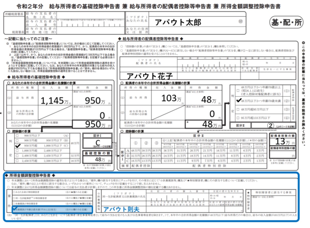 所得金額調整控除,給与収入850万円,障碍者,23歳未満,扶養親族