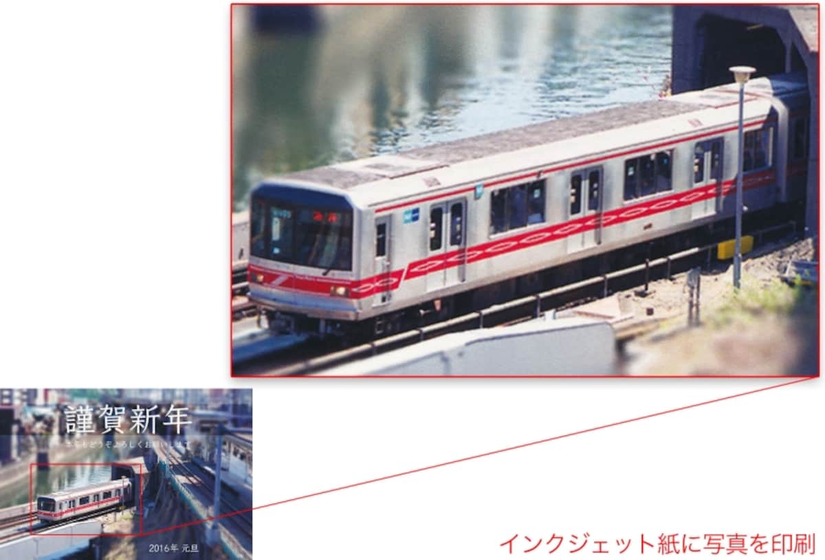 インクジェット紙に写真を印刷したもの。きれいではありますがべたつき感があります。