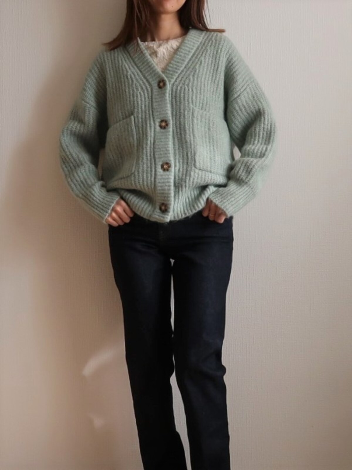 ZARA  パッチポケット付きニットカーディガン  5990円（税込）