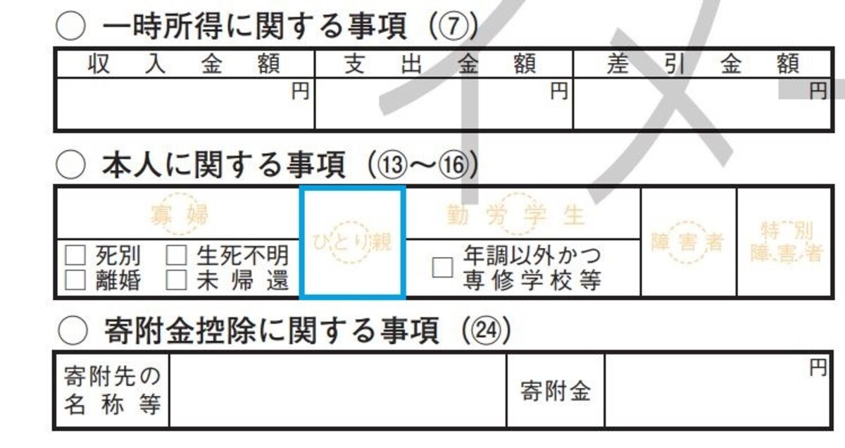 青で囲んだ部分に○印を伏すことになります　（出典：国税庁資料　一部加筆）