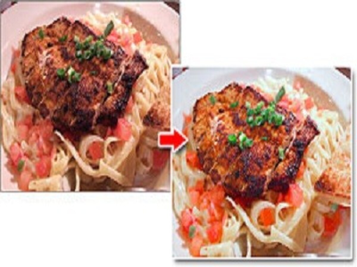 赤みがかった色味のパスタを元の色に戻す