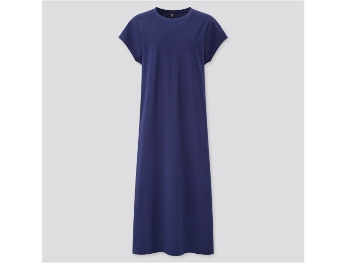 ユニクロ　スムースコットンフレンチスリーブロングワンピース　1990円（税込）