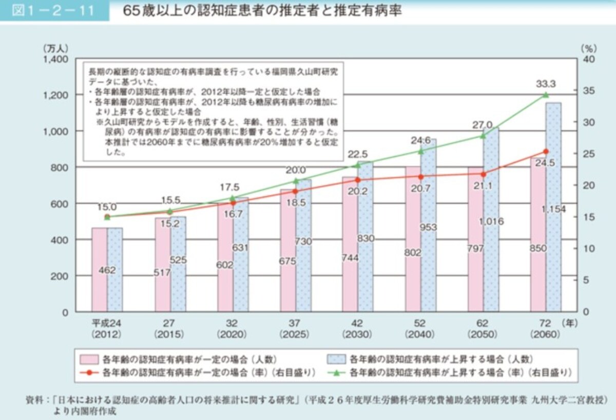 認知症,65歳以上,5人に1人,20％