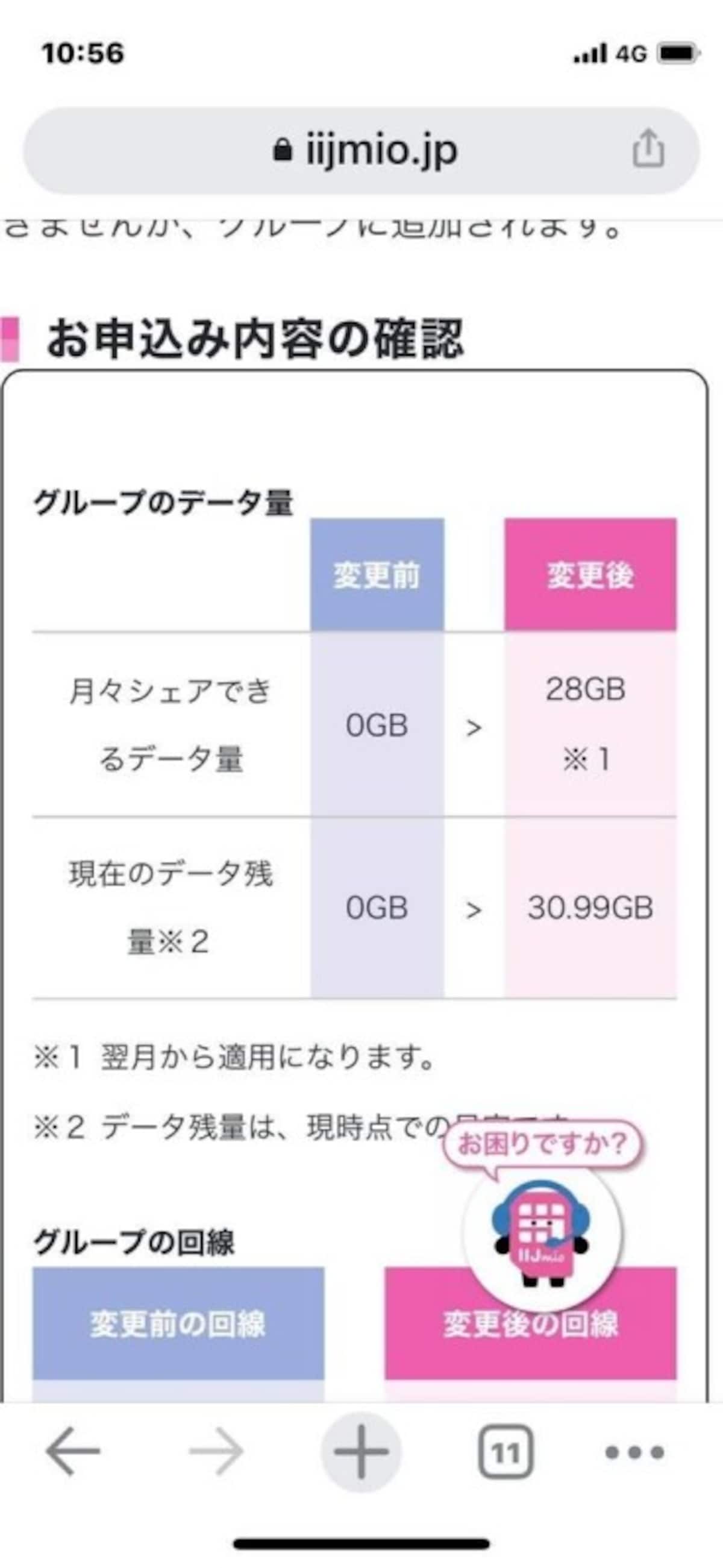ギガプランでデータをシェアしている様子