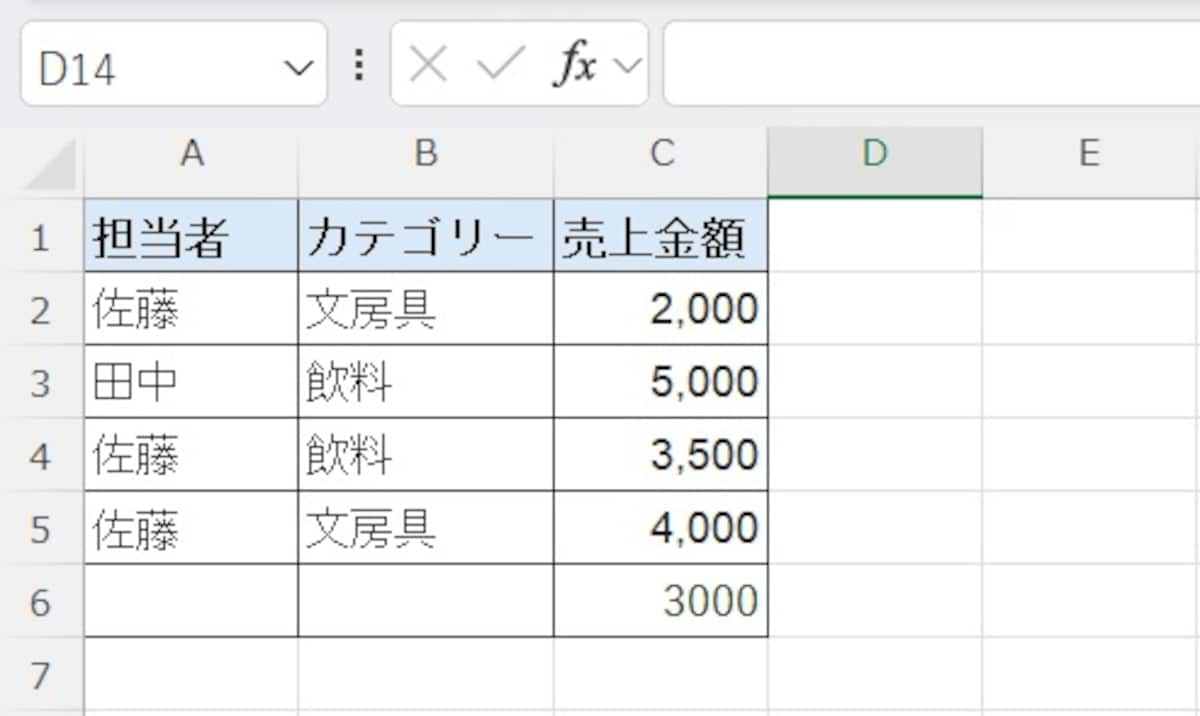 AVERAGEIFS関数で算出