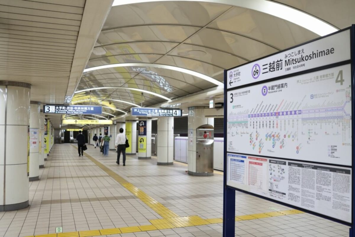 三越前駅のホーム
