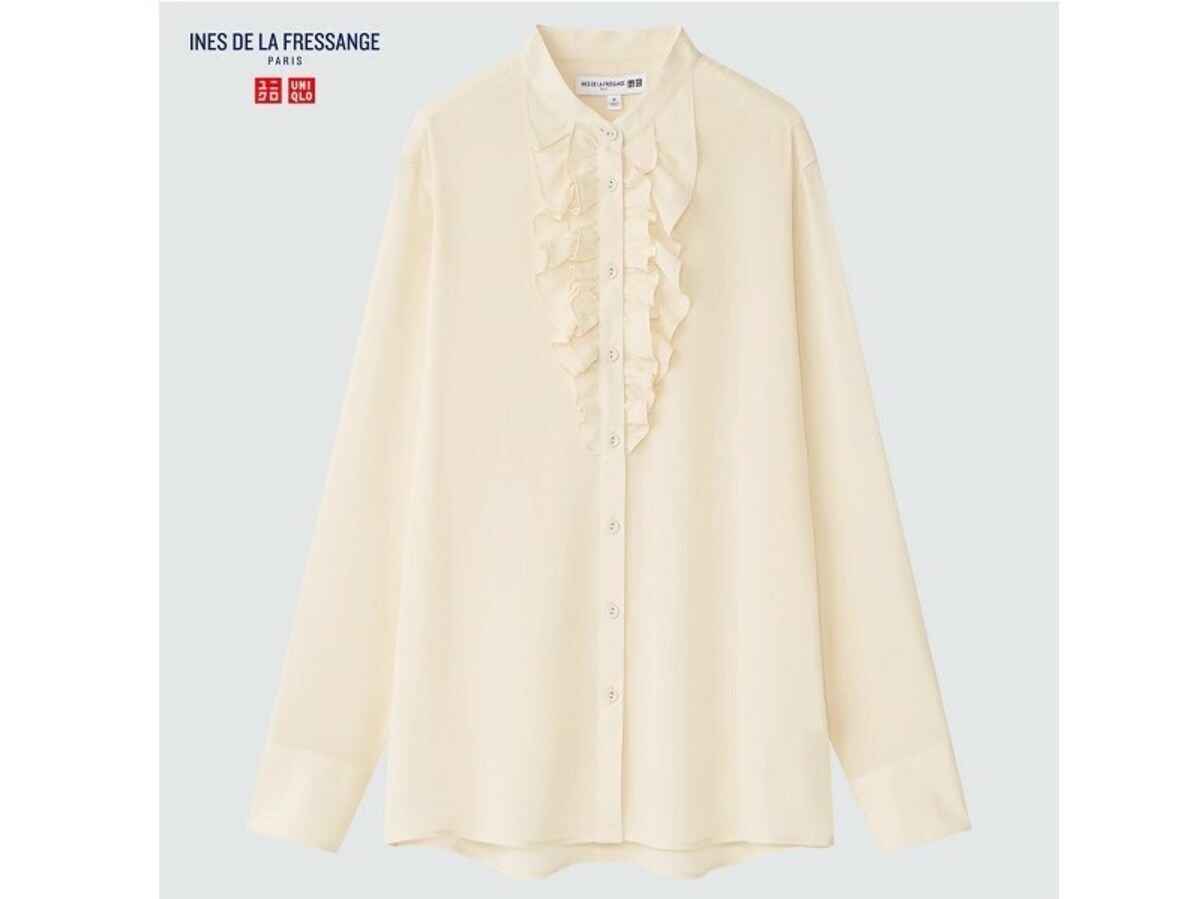 ユニクロ　シルクフリルブラウス　6990円（税込）