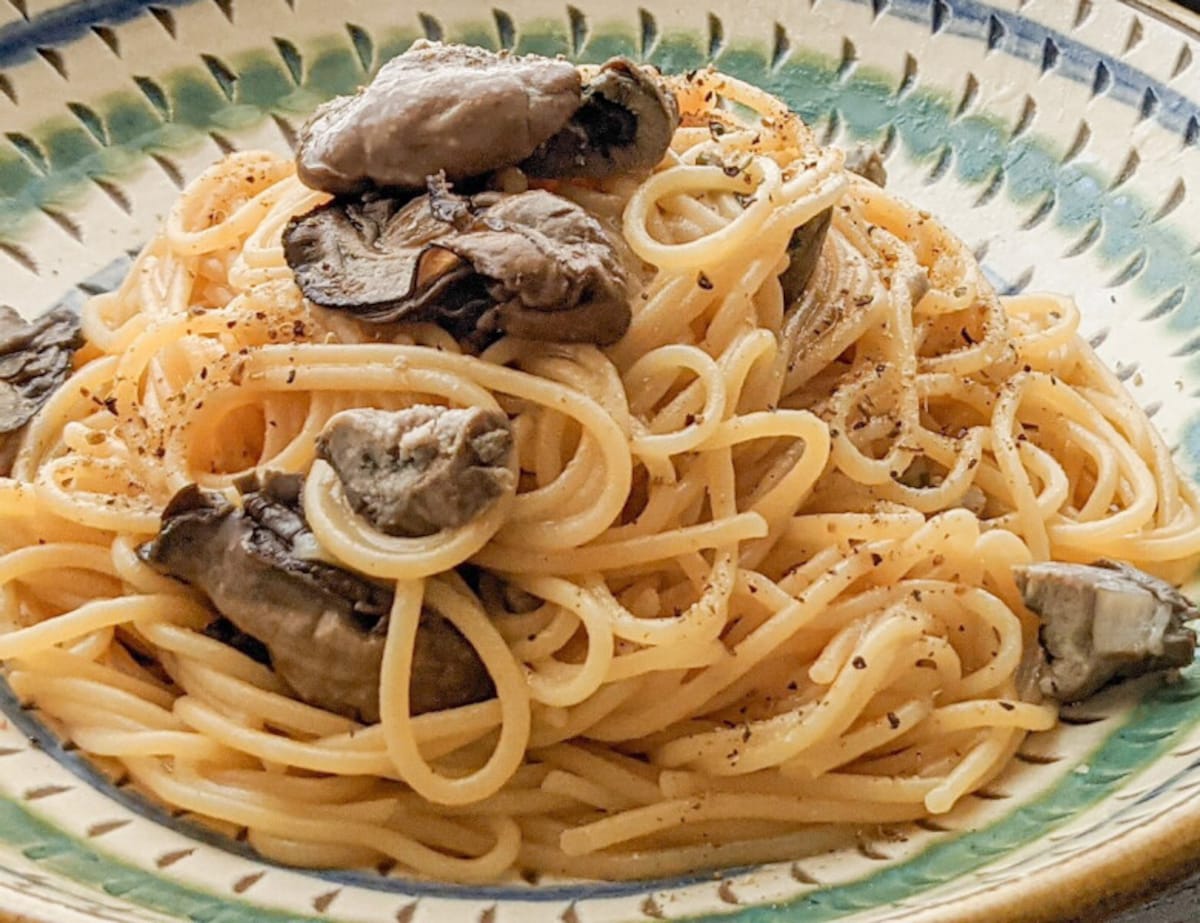 ダイソー・キャンドゥのスモークオイスターを使ったパスタ