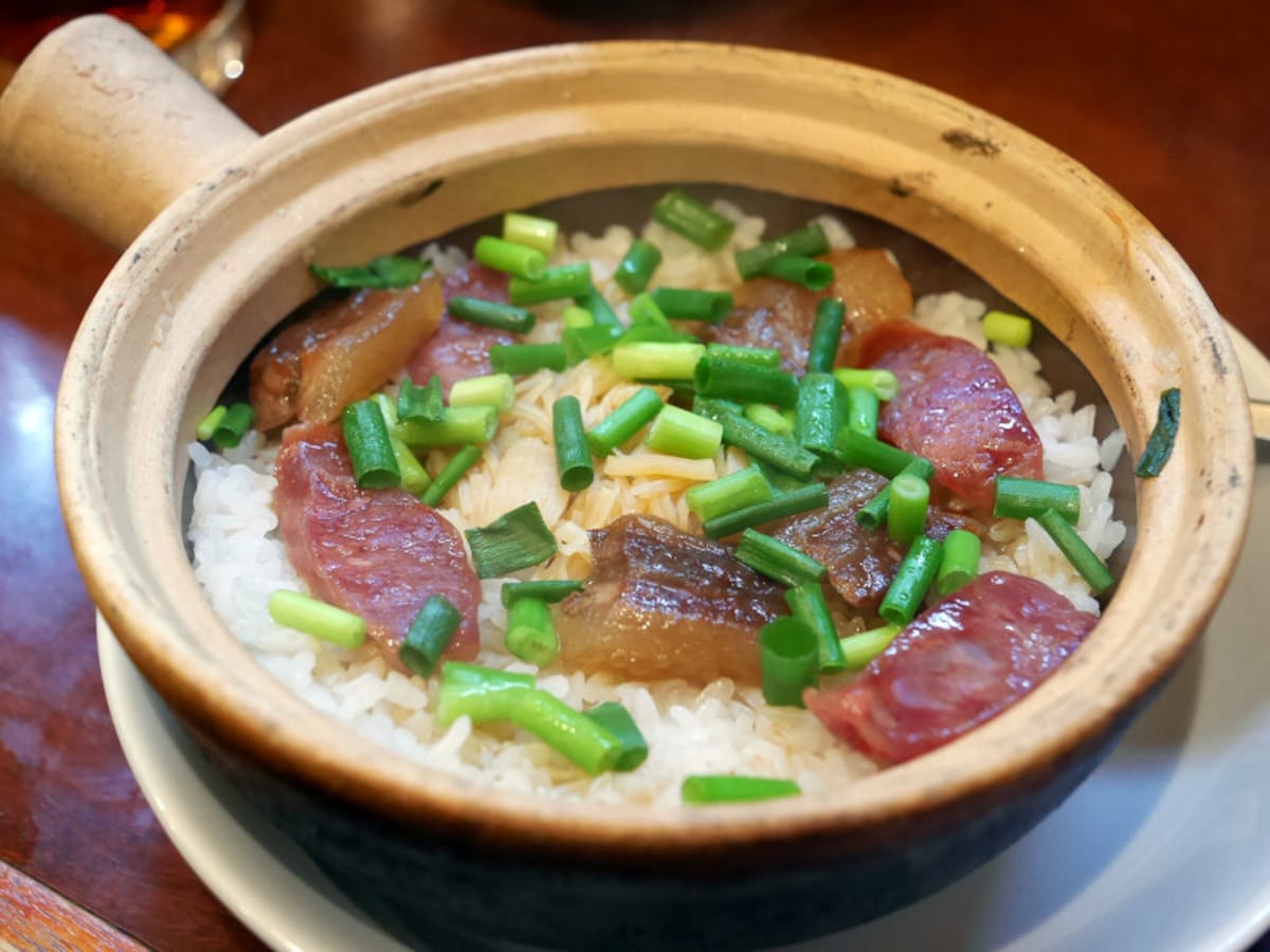 腸詰干し肉貝柱釜飯（2020年2月29日撮影）