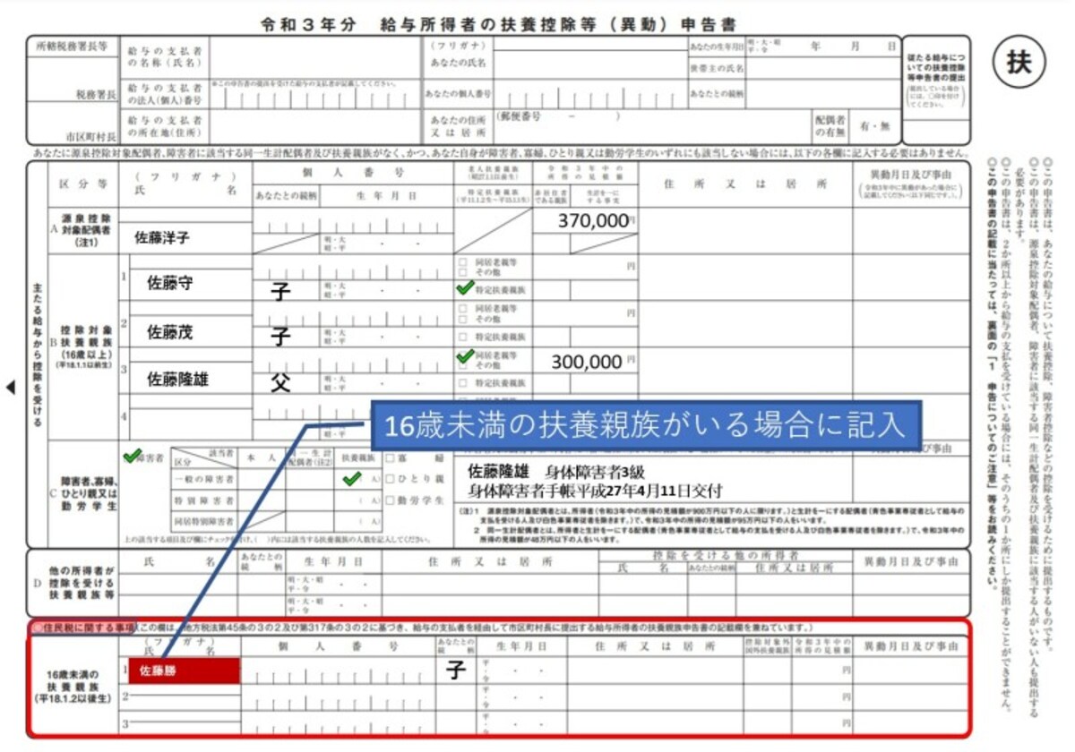 住民税,非課税限度額,16歳未満