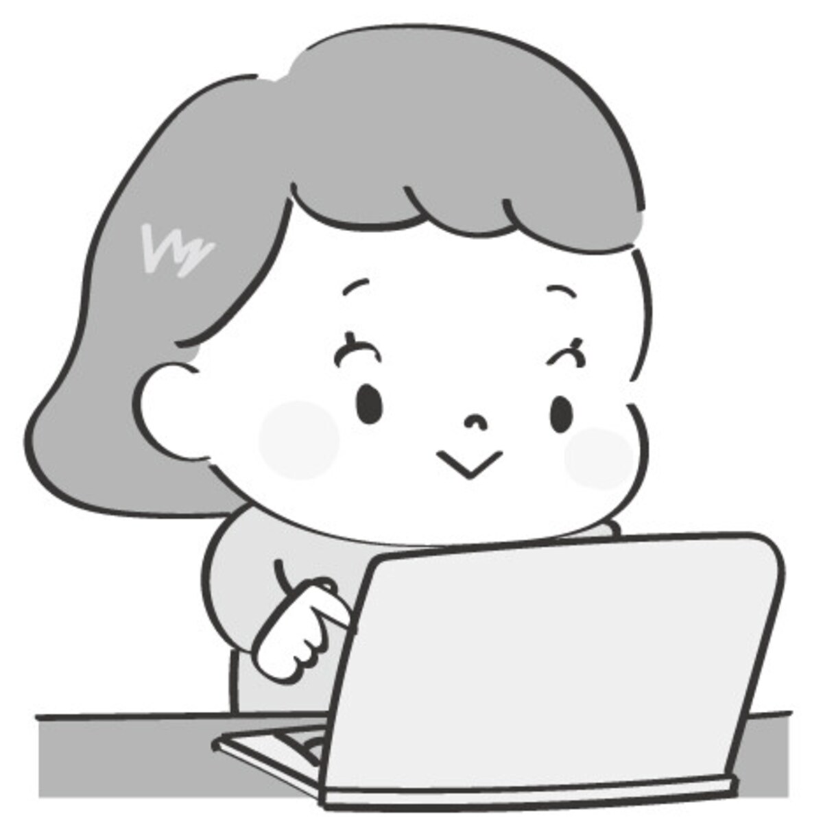 イラスト,無料,パソコン,デジタル,スマホ,タブレット,白黒