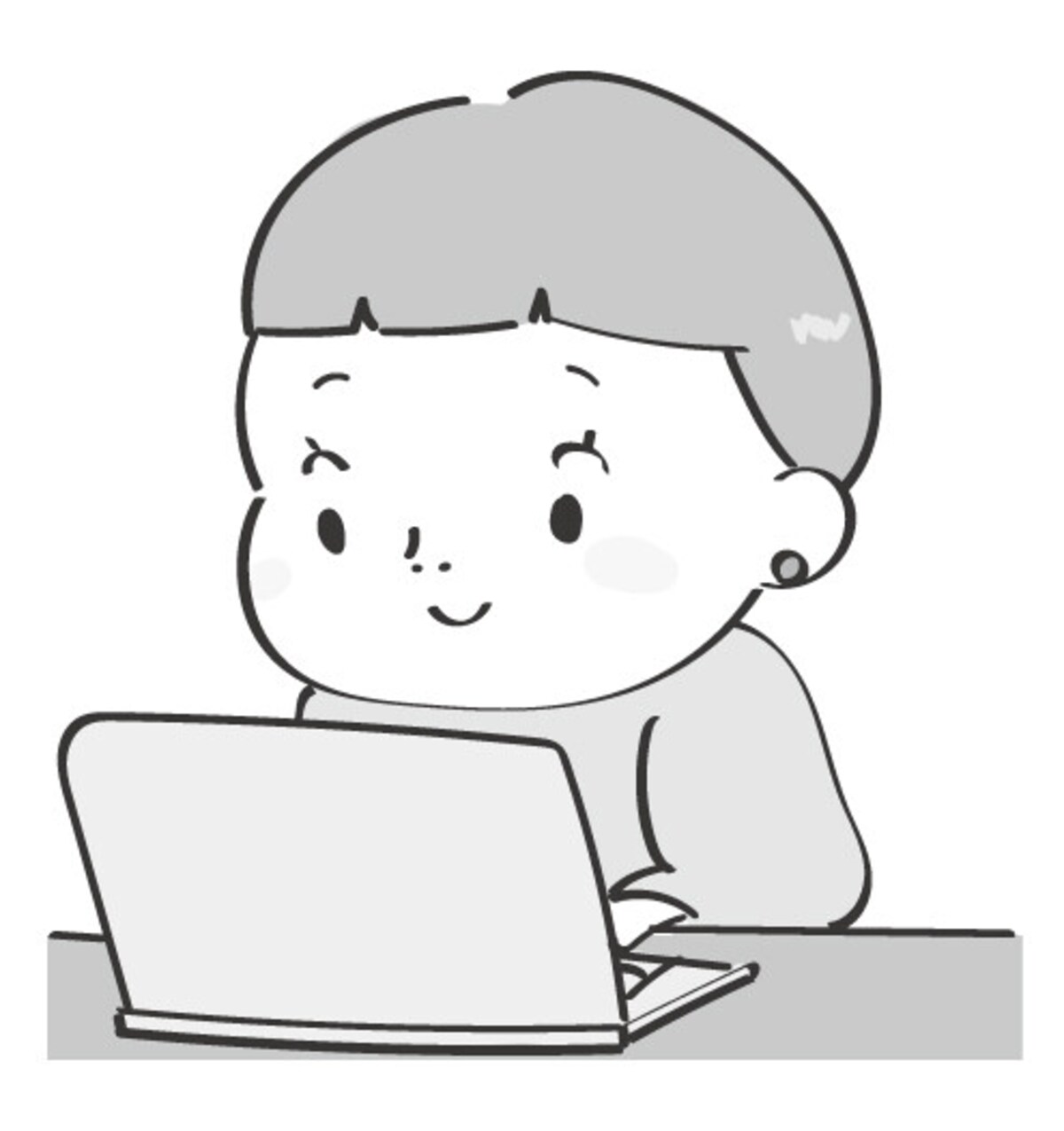 イラスト,無料,パソコン,デジタル,スマホ,タブレット,白黒