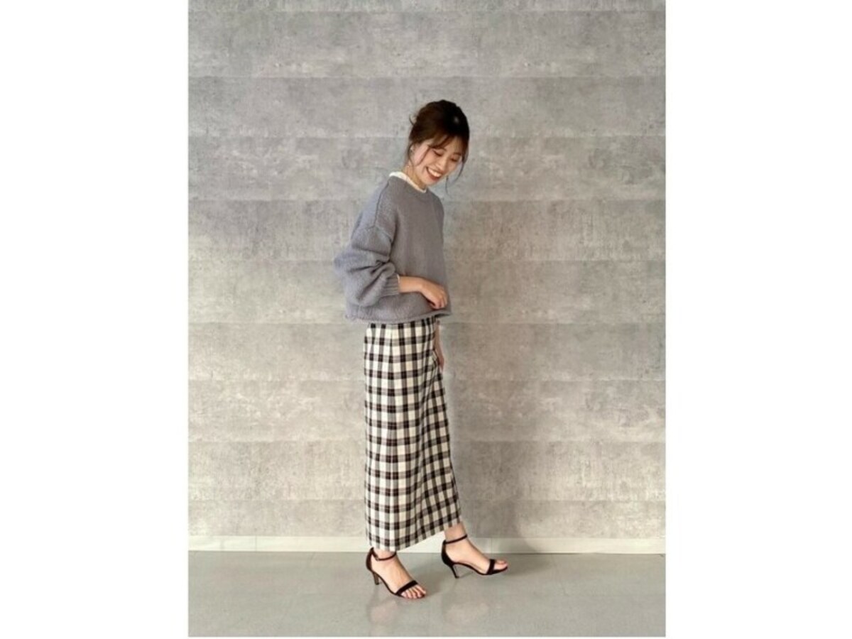 春らしさもあるチェック柄は美シルエットで取り入れたい　出典：WEAR