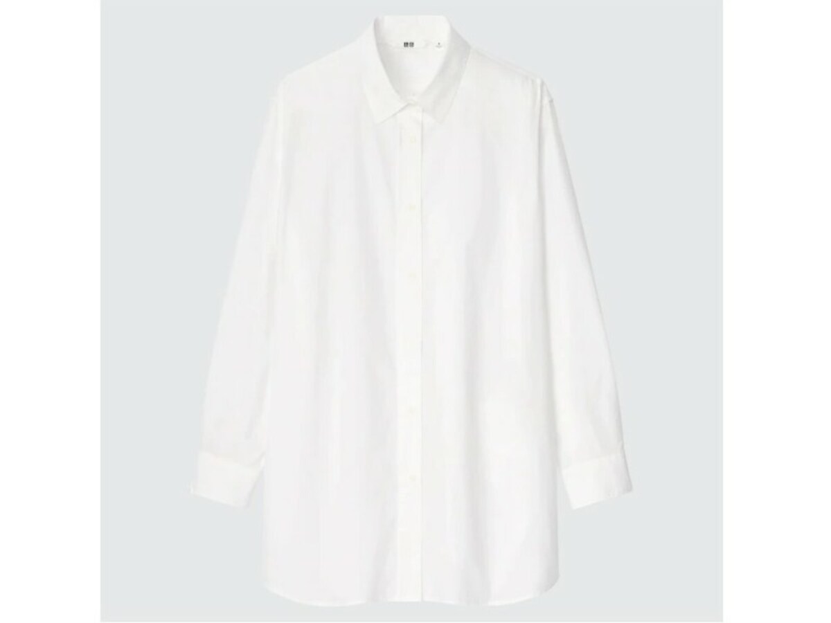 ユニクロ　コットンロングシャツ　2990円（税込）