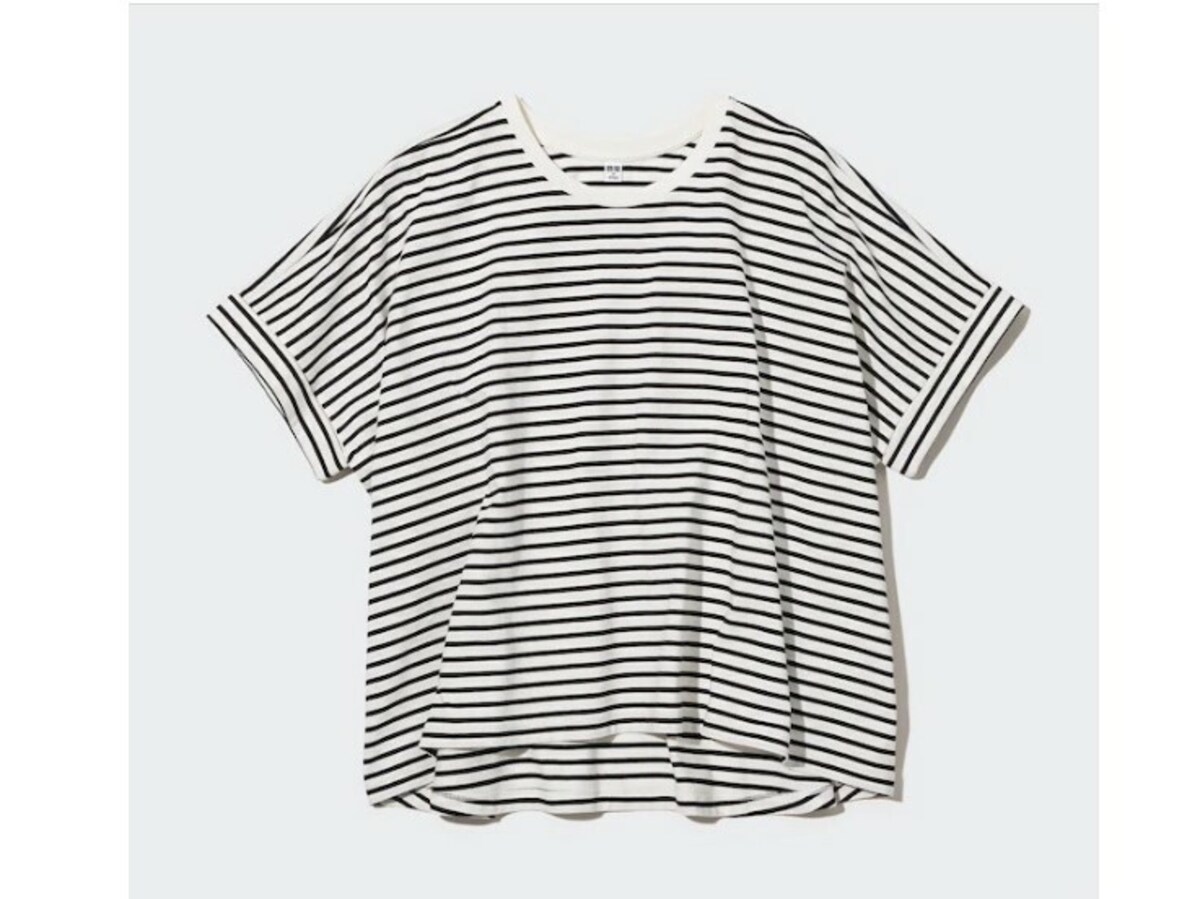 ユニクロ　コットンオーバーサイズボーダーT　1500円（税込）