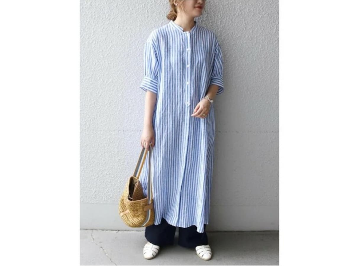【OKコーデ】ワンピースなど面積の大きいアイテムは、熱がこもりにくい素材がおすすめ　出典：WEAR