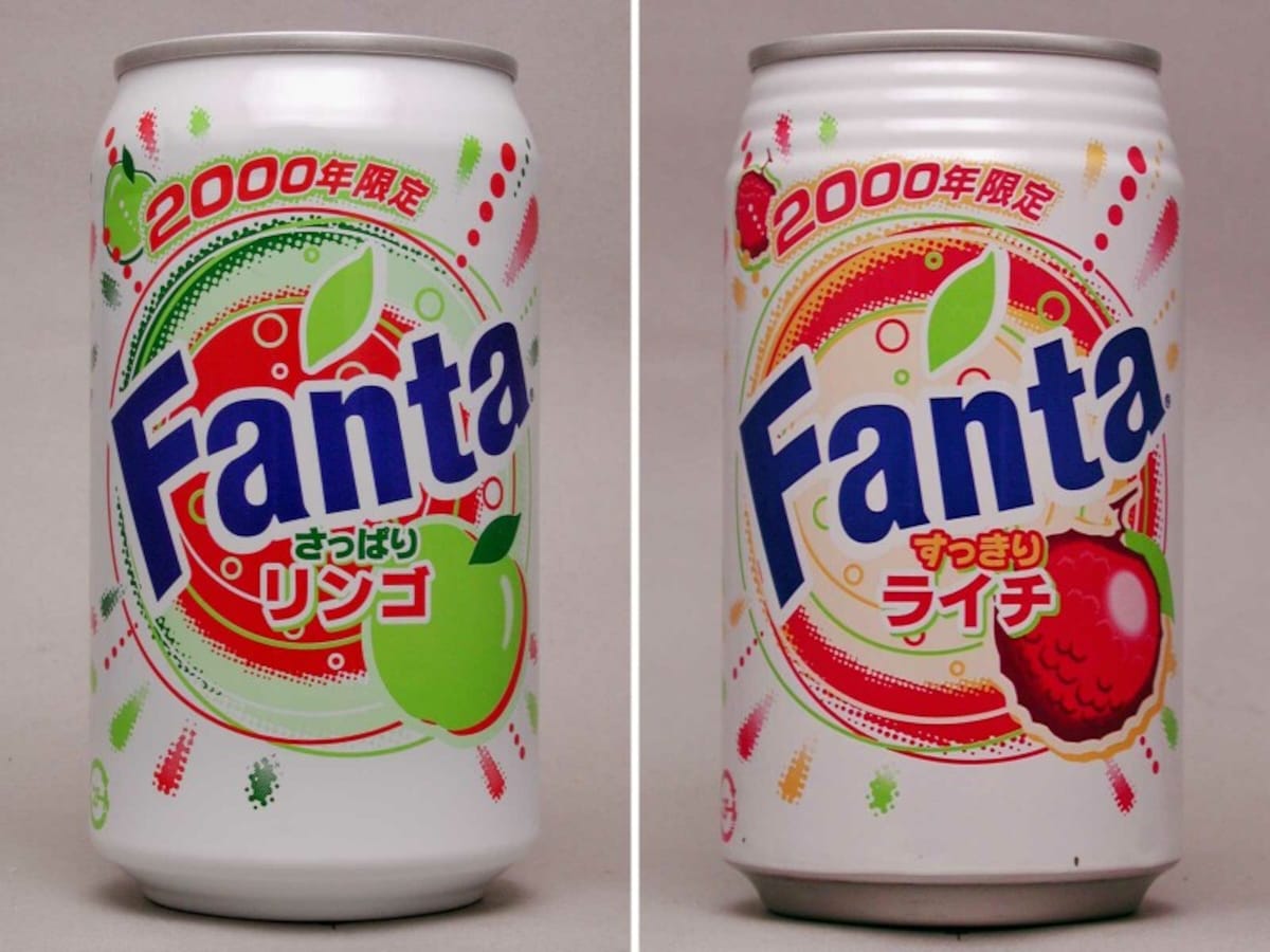 ファンタさっぱりリンゴとファンタすっきりライチ