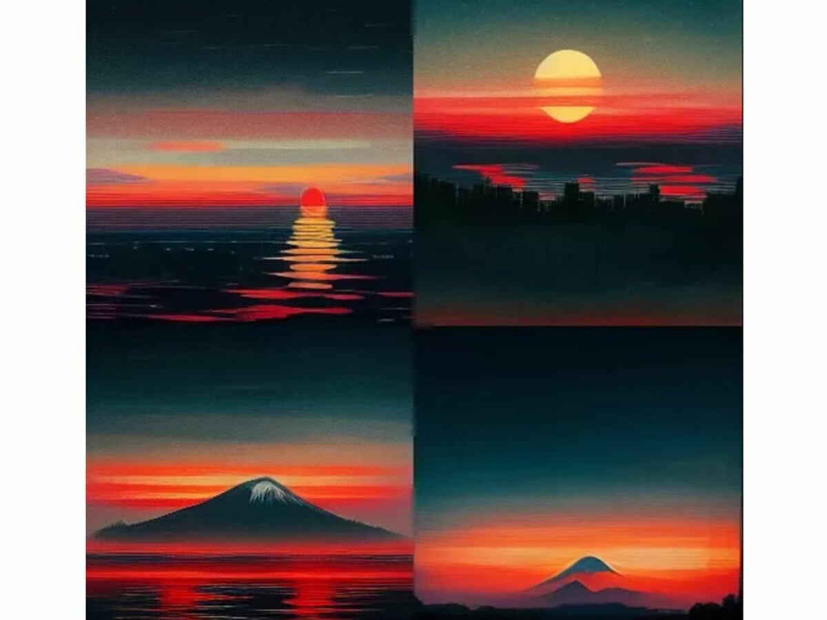 「日本の夕暮れ」とテキスト入力して作成