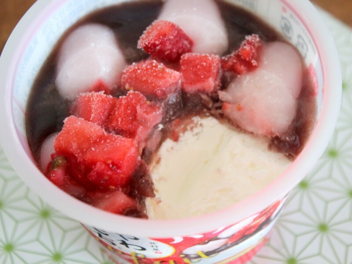 やわもちアイスパフェいちご大福味
