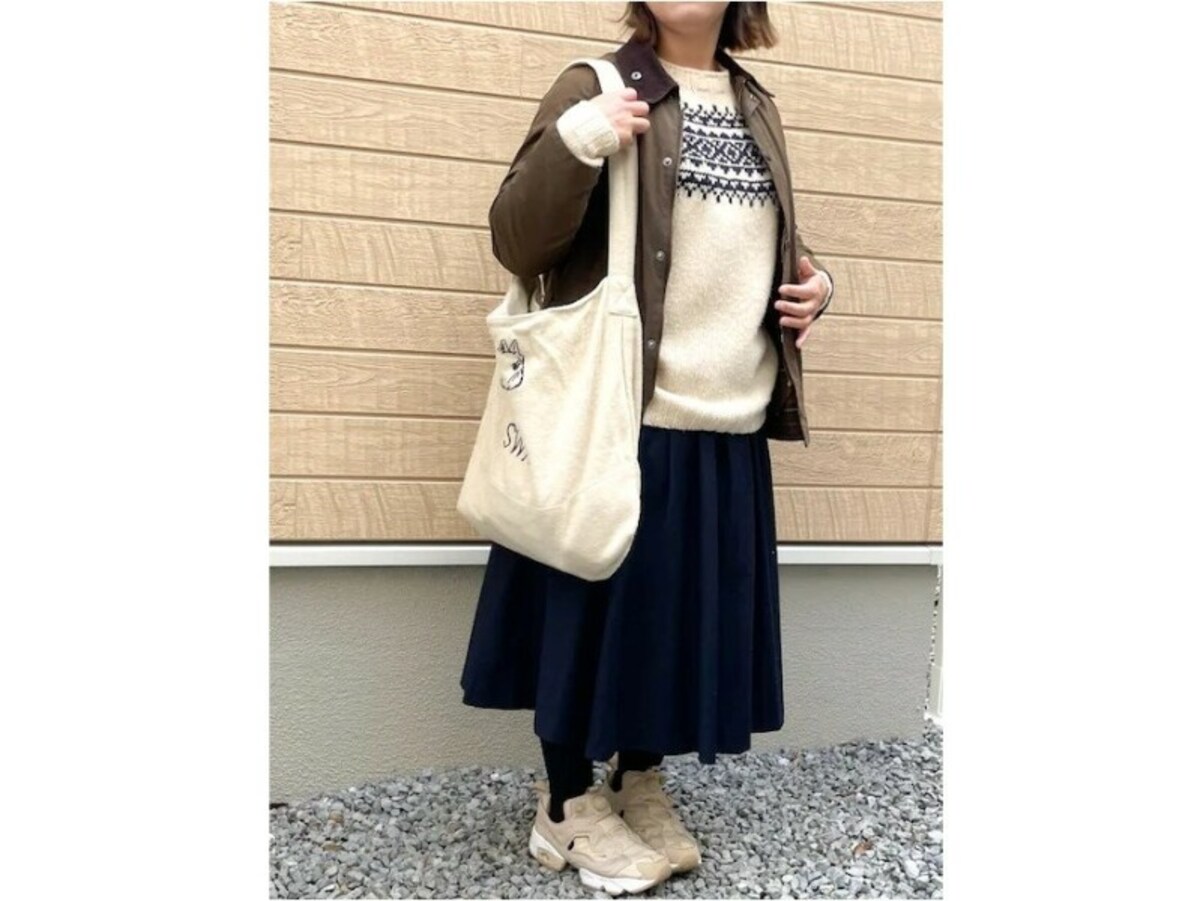 冬らしさ満点のニットと合わせてあったかコーデに　出典：WEAR